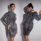 Fashion women's V-neck long sleeved short dress long skirt new