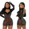 Fashion women's pearl deep V-long sleeved dress short