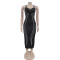 Fashionable women's suspender hot stamping medium long dress new