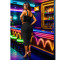 Fashionable women's suspender hot stamping medium long dress new