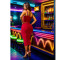 Fashionable women's suspender hot stamping medium long dress new