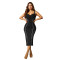 Fashionable women's suspender hot stamping medium long dress new