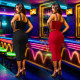 Fashionable women's suspender hot stamping medium long dress new