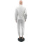 Fashionable outdoor embossed embroidered zipper jacket set