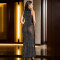Fashion women's rhinestone V-neck sleeveless dress