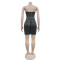Fashion women's rhinestone backless solid color dress