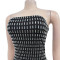 Fashion women's rhinestone backless solid color dress