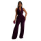 Fashion women's sleeveless deep V-jumpsuit pants