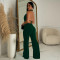 Fashion women's sleeveless deep V-jumpsuit pants