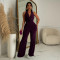 Fashion women's sleeveless deep V-jumpsuit pants