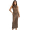 Fashion women's rhinestone V-neck sleeveless dress