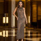 Fashion women's rhinestone V-neck sleeveless dress
