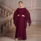 New Solid Color Shawl Sleeve Round Neck European and American Belt Chiffon Elegant Banquet Evening Dress