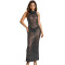Fashion women's rhinestone V-neck sleeveless dress