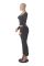 Solid color fashion low neck long sleeved sexy low waist flared pants two-piece set