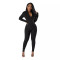 New milk silk fleece casual zipper sports jumpsuit
