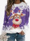 Halloween fashion round neck long sleeved printed casual T-shirt sweatshirt