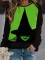 Halloween fashion round neck long sleeved printed casual T-shirt sweatshirt