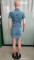 Sexy elastic buckle denim bag hip dress one-piece short skirt one-step skirt