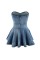 Sleeveless fashion temperament denim sexy spicy girl A-line mini dress