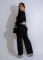 Hot selling knitted cardigan striped patchwork casual set (3-piece set)