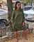 Fashionable solid color long sleeved dress with a large display
