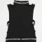 Fashionable round neck sleeveless rhinestone dress with a feminine touch, high slit evening gown, long skirt