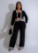 Hot selling knitted cardigan striped patchwork casual set (3-piece set)