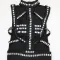 Fashionable round neck sleeveless rhinestone dress with a feminine touch, high slit evening gown, long skirt