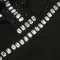 Fashionable round neck sleeveless rhinestone dress with a feminine touch, high slit evening gown, long skirt