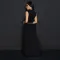 Fashionable round neck sleeveless rhinestone dress with a feminine touch, high slit evening gown, long skirt