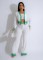 Hot selling knitted cardigan striped patchwork casual set (3-piece set)