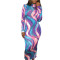 Colorful printed long sleeved slim fit dress