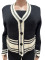 Hot selling knitted cardigan striped patchwork casual set (3-piece set)