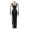 Fashion women's rhinestone V-neck dress, long skirt, new