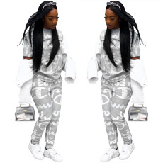 Fashion casual letter printed pants two-piece set
