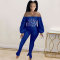 Hot selling printed one shoulder lantern sleeve slim fit jumpsuit