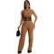 Autumn and winter fashion hot selling knitted button striped patchwork casual set