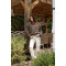 Versatile striped knitted sweater for women, loose shoulder hanging bat long sleeved top