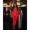 Collar twisted hollow exposed navel sexy high waisted long sleeved jumpsuit