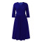 Fashionable and elegant solid color pleated plus size African cross-border dress