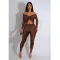 Collar twisted hollow exposed navel sexy high waisted long sleeved jumpsuit