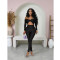 Collar twisted hollow exposed navel sexy high waisted long sleeved jumpsuit