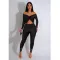 Collar twisted hollow exposed navel sexy high waisted long sleeved jumpsuit