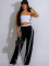 Spring and Autumn Casual Elastic Waist Splicing Pants Fashion Street Multi Pocket Sports Straight Leg Pants