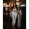 Collar twisted hollow exposed navel sexy high waisted long sleeved jumpsuit