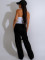 Spring and Autumn Casual Elastic Waist Splicing Pants Fashion Street Multi Pocket Sports Straight Leg Pants