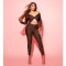 Collar twisted hollow exposed navel sexy high waisted long sleeved jumpsuit