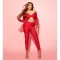 Collar twisted hollow exposed navel sexy high waisted long sleeved jumpsuit