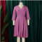 Fashionable V-neck solid color large skirt high waisted  dress